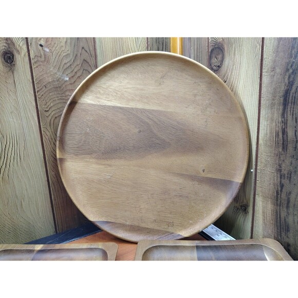 Dash Of That Acacia Wooden Serving Tray Lot Round Recangle Charcuterie New Wood - Picture 3 of 7